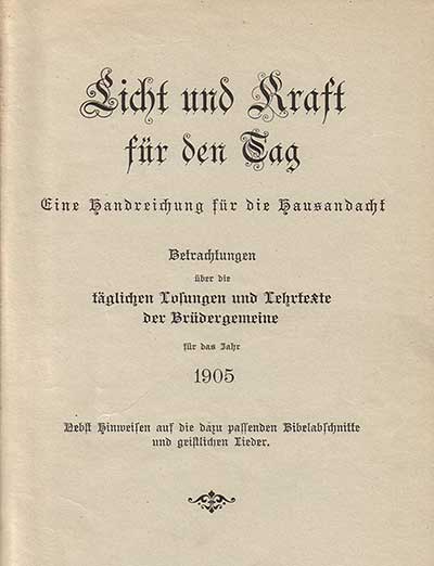 Titelseite des ersten Jahrgangs (1905)